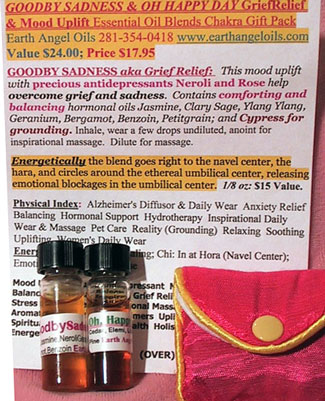 Grief Relief Mood Uplift Chakra Pack in Gift Bag